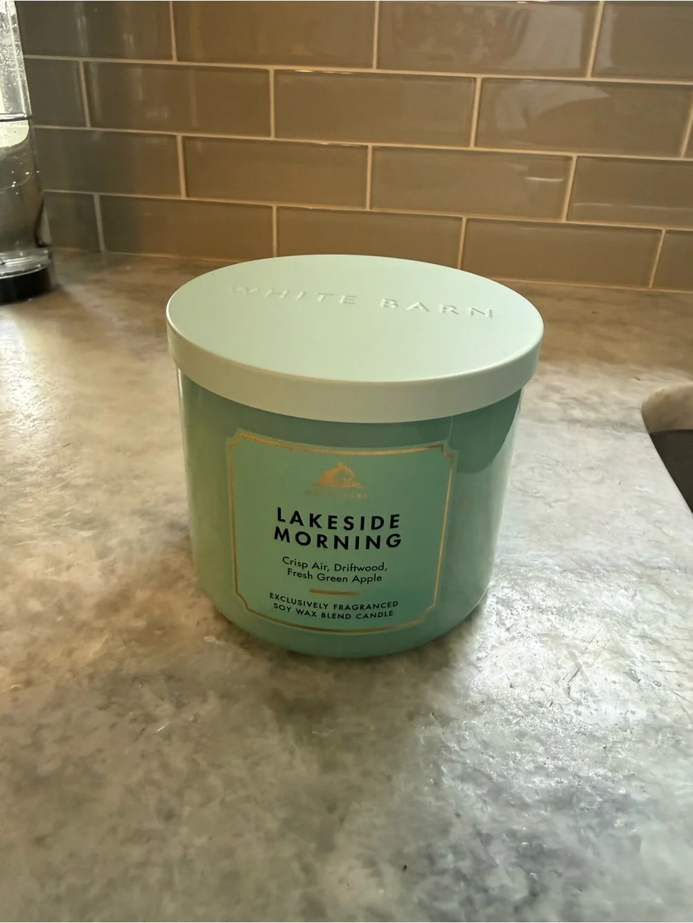 White Barn Lakeside Morning Candle - Mint Green Jar